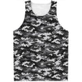 Black White And Grey Digital Camo Print Men's Tank Top
