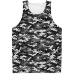 Black White And Grey Digital Camo Print Men's Tank Top