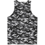 Black White And Grey Digital Camo Print Men's Tank Top