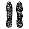 Black White And Grey Digital Camo Print Muay Thai Shin Guards