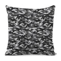 Black White And Grey Digital Camo Print Pillow Cover