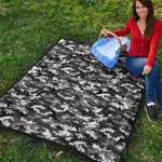 Black White And Grey Digital Camo Print Quilt