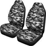Black White And Grey Digital Camo Print Universal Fit Car Seat Covers