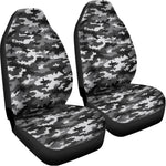 Black White And Grey Digital Camo Print Universal Fit Car Seat Covers