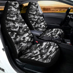 Black White And Grey Digital Camo Print Universal Fit Car Seat Covers