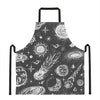 Black White Galaxy Outer Space Print Apron