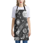 Black White Galaxy Outer Space Print Apron