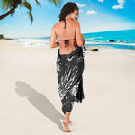 Black White Galaxy Outer Space Print Beach Sarong Wrap