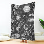 Black White Galaxy Outer Space Print Blanket