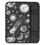 Black White Galaxy Outer Space Print Car Center Console Cover