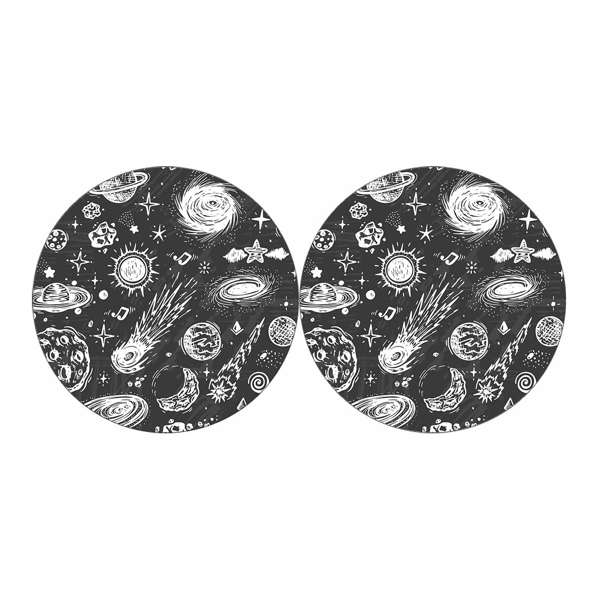 Black White Galaxy Outer Space Print Car Coasters