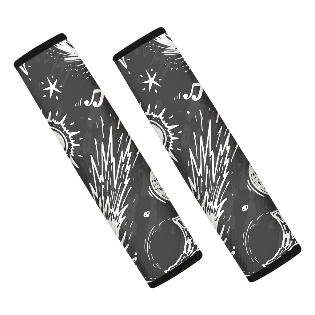 Black White Galaxy Outer Space Print Car Seat Belt Covers