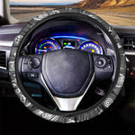 Black White Galaxy Outer Space Print Car Steering Wheel Cover