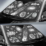 Black White Galaxy Outer Space Print Car Sun Shade GearFrost