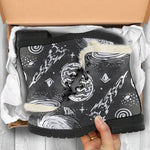 Black White Galaxy Outer Space Print Comfy Boots GearFrost