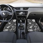 Black White Galaxy Outer Space Print Front and Back Car Floor Mats