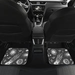 Black White Galaxy Outer Space Print Front and Back Car Floor Mats