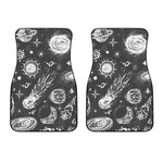 Black White Galaxy Outer Space Print Front Car Floor Mats