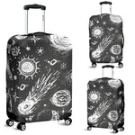 Black White Galaxy Outer Space Print Luggage Cover GearFrost