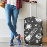 Black White Galaxy Outer Space Print Luggage Cover GearFrost