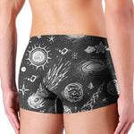 Black White Galaxy Outer Space Print Men's Boxer Briefs