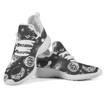 Black White Galaxy Outer Space Print Mesh Knit Shoes GearFrost