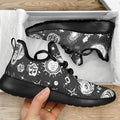 Black White Galaxy Outer Space Print Mesh Knit Shoes