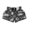 Black White Galaxy Outer Space Print Muay Thai Boxing Shorts