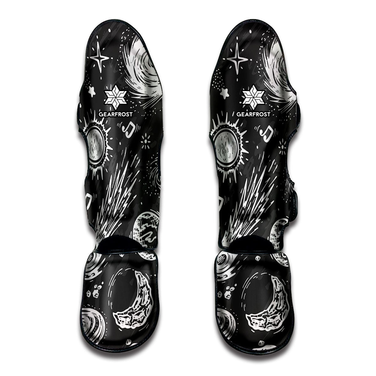 Black White Galaxy Outer Space Print Muay Thai Shin Guard