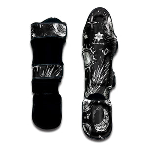 Black White Galaxy Outer Space Print Muay Thai Shin Guard