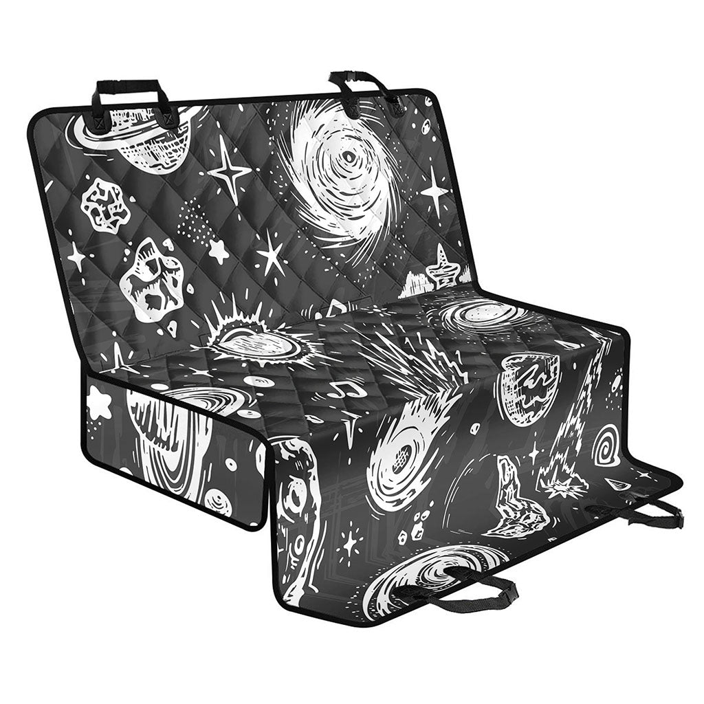 Black White Galaxy Outer Space Print Pet Car Back Seat Cover
