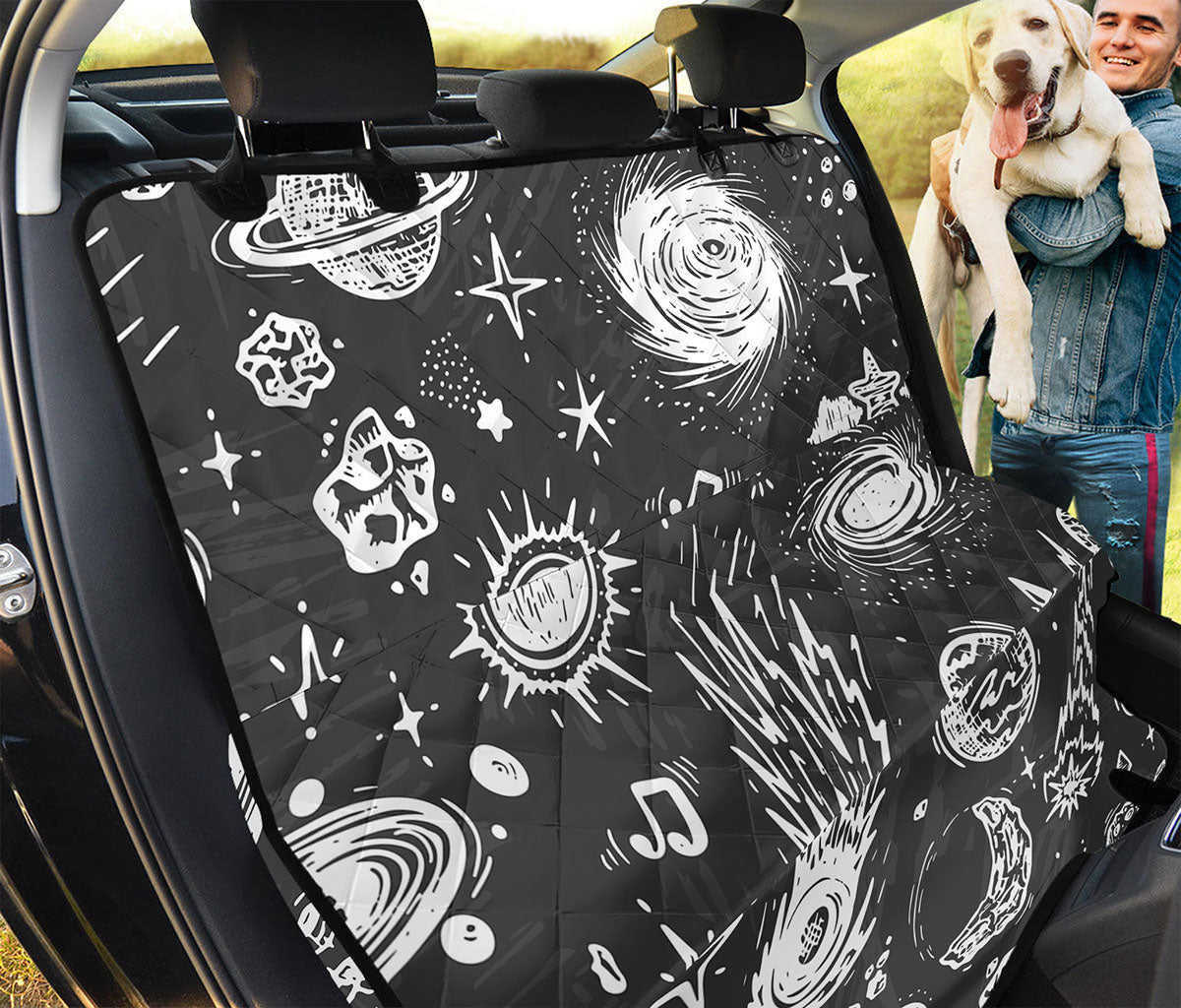 Black White Galaxy Outer Space Print Pet Car Back Seat Cover