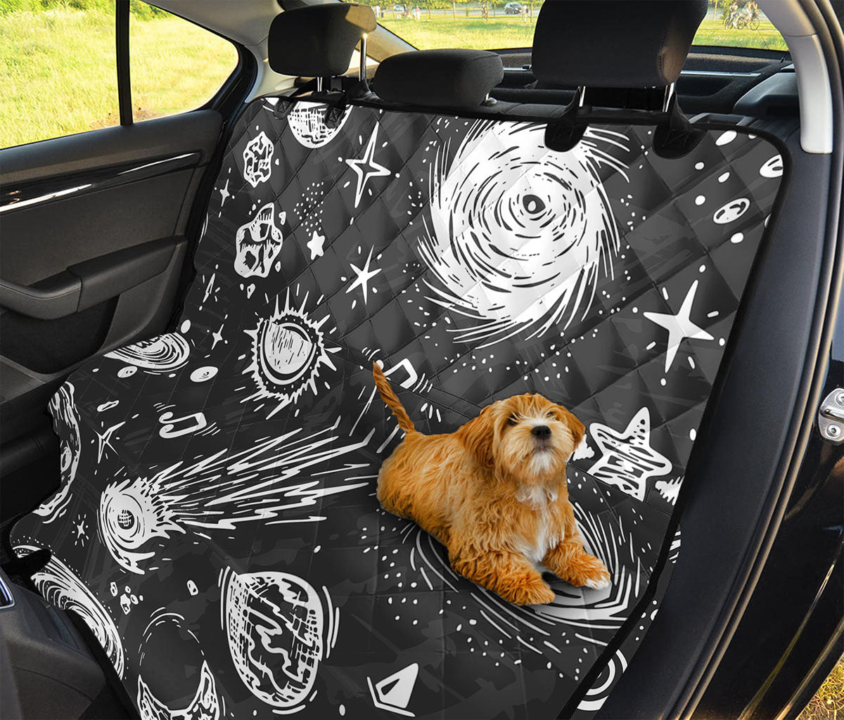 Black White Galaxy Outer Space Print Pet Car Back Seat Cover