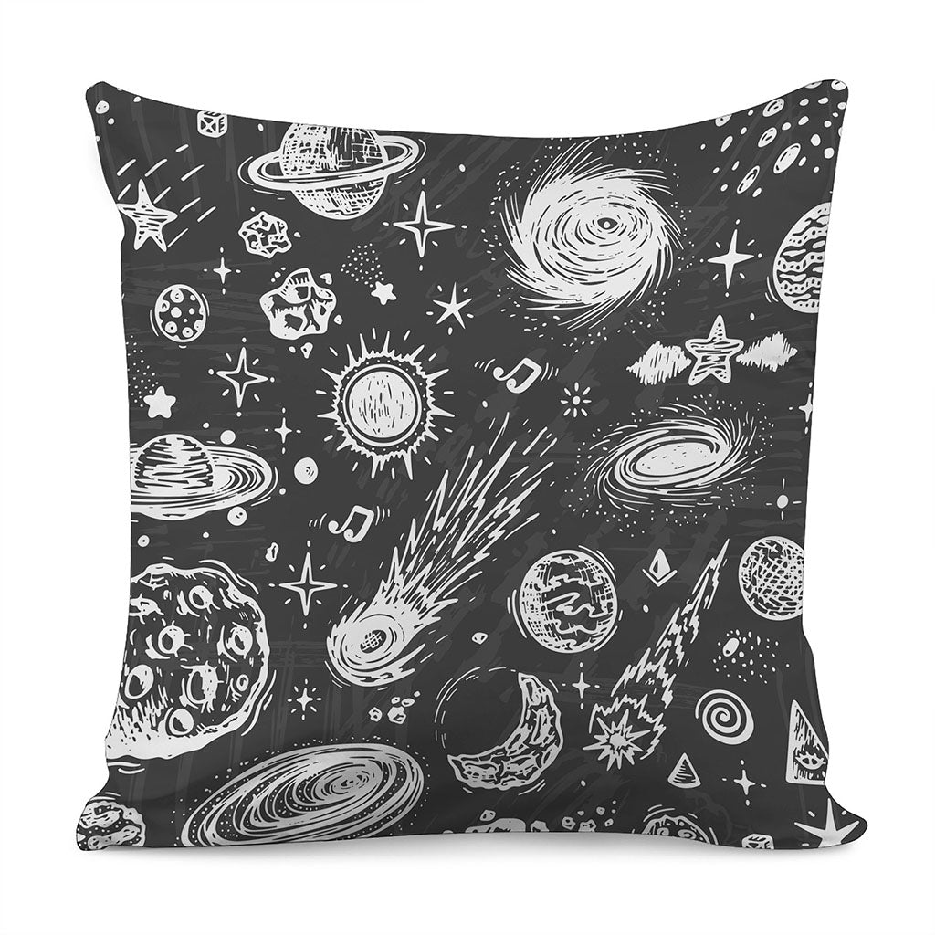 Black White Galaxy Outer Space Print Pillow Cover