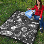 Black White Galaxy Outer Space Print Quilt