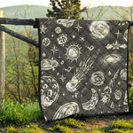 Black White Galaxy Outer Space Print Quilt