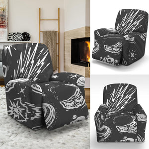 Black White Galaxy Outer Space Print Recliner Slipcover