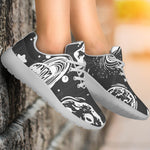 Black White Galaxy Outer Space Print Sport Shoes GearFrost