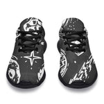 Black White Galaxy Outer Space Print Sport Shoes GearFrost