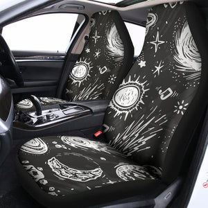 Black White Galaxy Outer Space Print Universal Fit Car Seat Covers