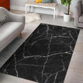 Black White Grunge Marble Print Floor Mat