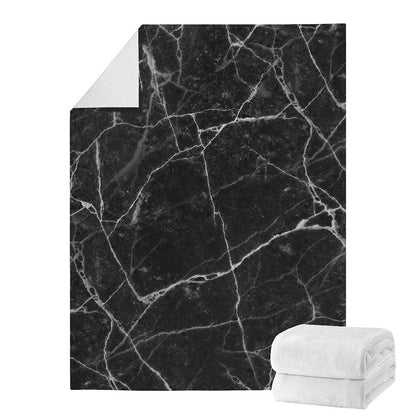 Black White Grunge Marble Print Blanket