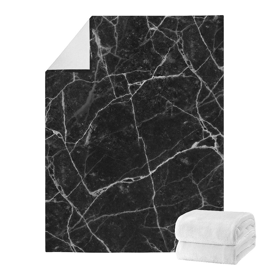 Black White Grunge Marble Print Blanket