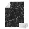 Black White Grunge Marble Print Blanket