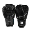 Black White Grunge Marble Print Boxing Gloves