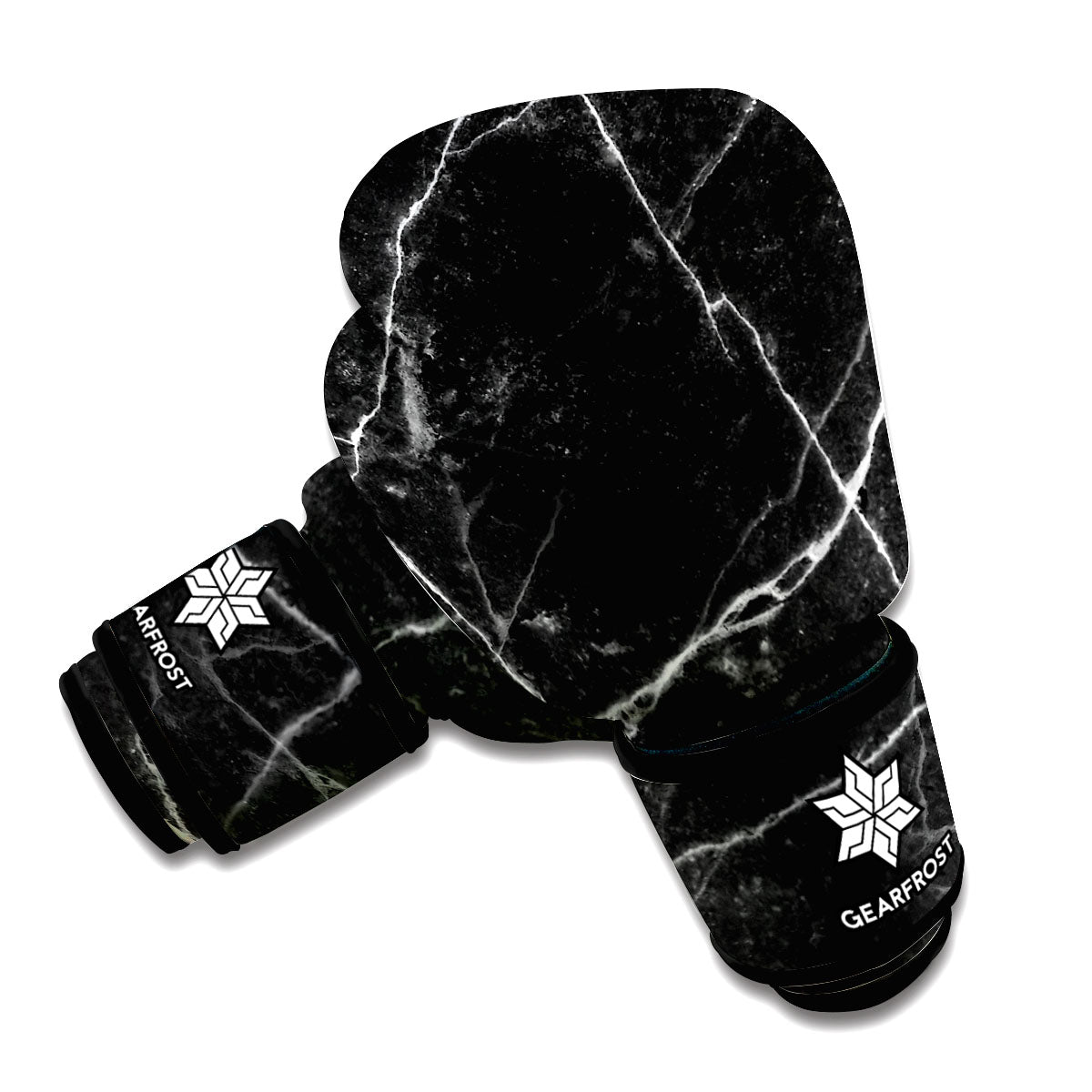 Black White Grunge Marble Print Boxing Gloves