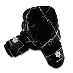 Black White Grunge Marble Print Boxing Gloves