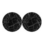 Black White Grunge Marble Print Car Coasters