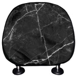Black White Grunge Marble Print Car Headrest Covers
