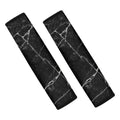 Black White Grunge Marble Print Car Seat Belt Covers